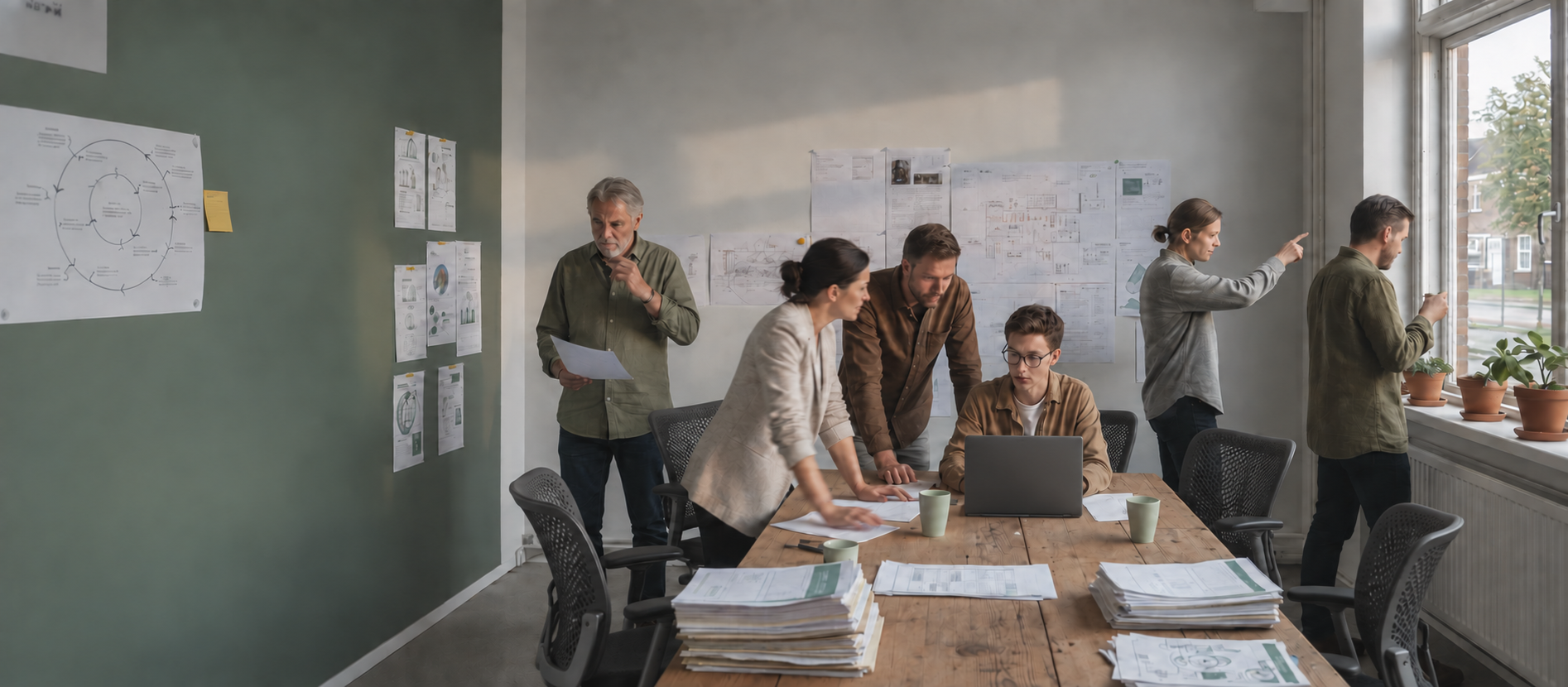 Professionals werken ieder vanuit hun eigen rol aan documenten en plannen