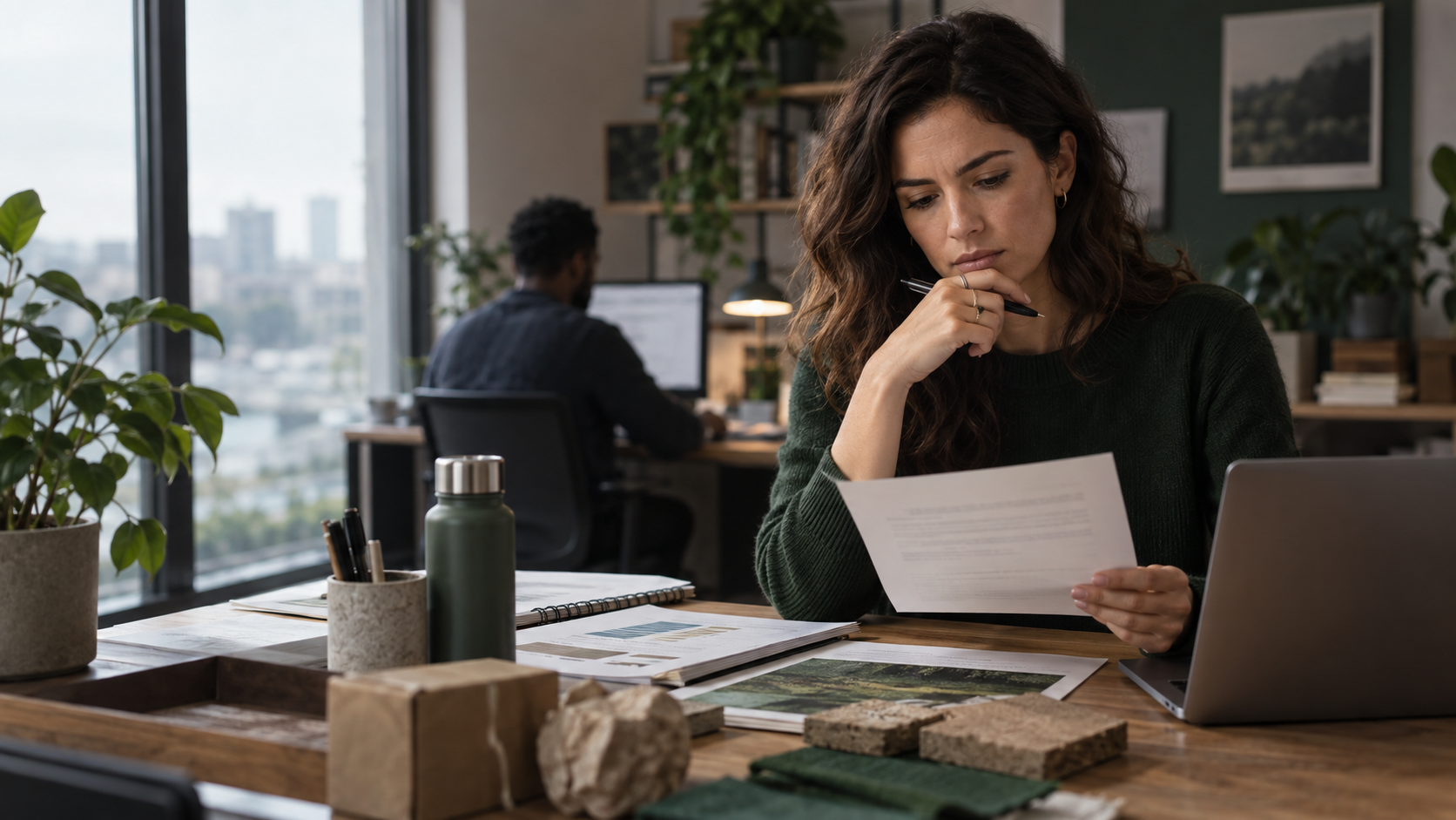 Communicatieprofessional beoordeelt een duurzaamheidsclaim